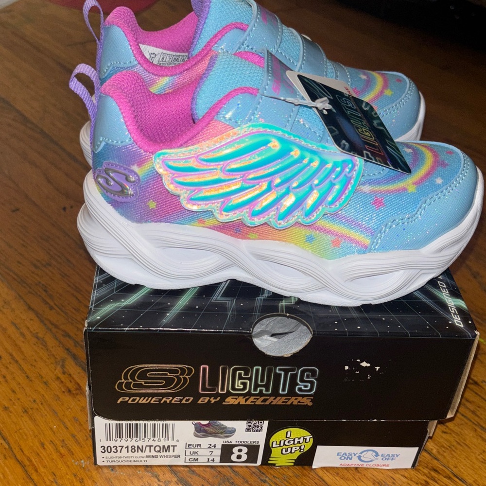 Skechers 303718N TQMT s lights twisty glow wing whisper